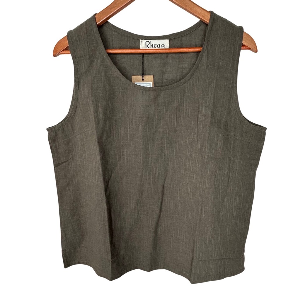 Rhea Essen Cami Top Tagged Bungee Cord‎ Color 100% Cotton Women's L/XL NWT